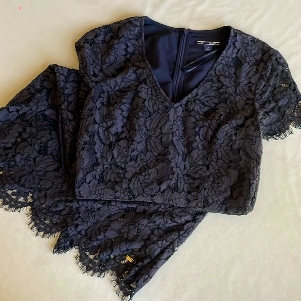 Navy Lace Sheath Dress by Tommy Hilfiger, Size 4